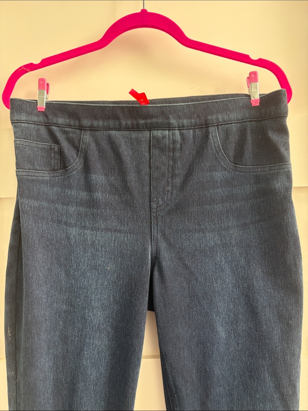 SPANX Red Tag on Dark Blue Denim Waistband size large - Picture 5 of 7
